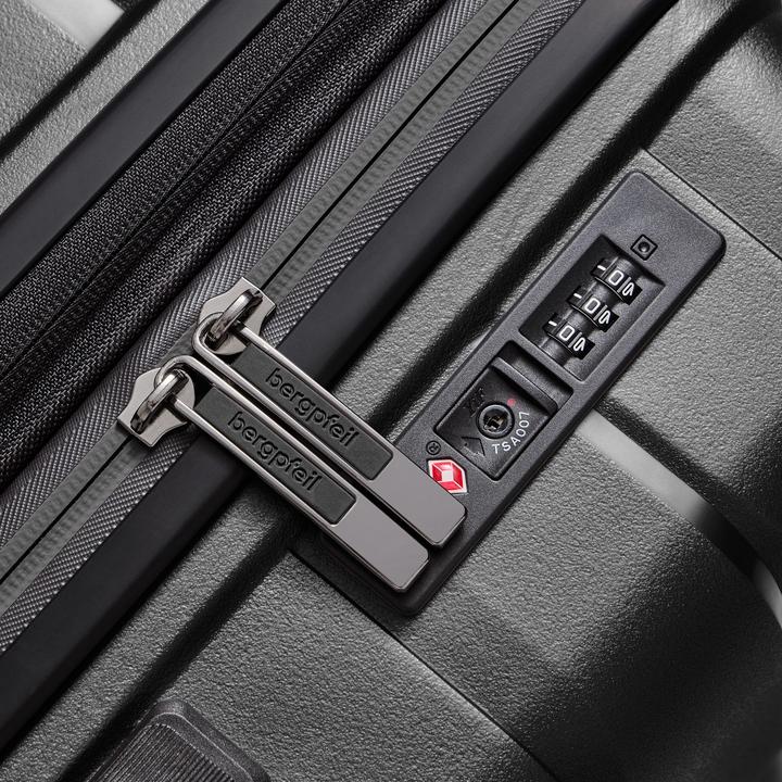 Actual product image Bergpfeil Travel 4-wheel suitcase set, 3-piece, with stretch fold (228 l)