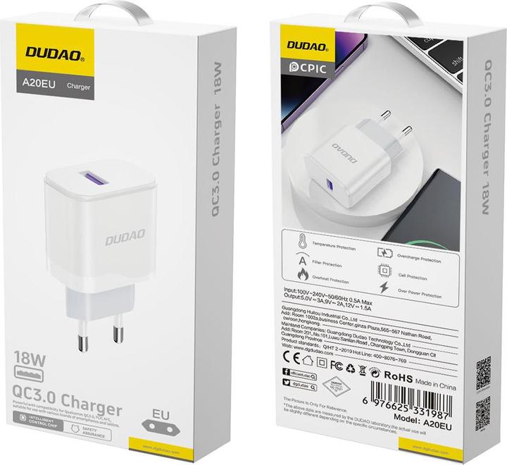 Productafbeelding Dudao A20EU Adapter 18Watt 1xUSB-A (18 W)