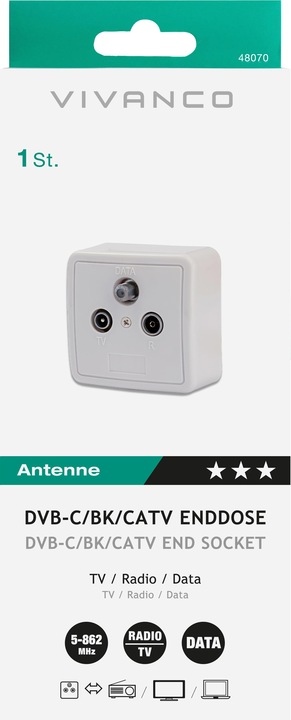 Image du produit Vivanco Prise finale d'antenne DVB-C BK