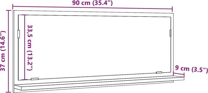 Produktbild VidaXL Badspiegel Wandspiegel Badezimmerspiegel Spiegel mit Ablage Betongrau