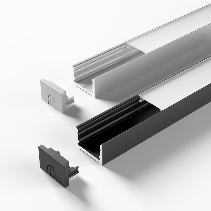 Actual product image Halemeier ChannelLine D2 schwarz opal 10er Set L=2500 Alu- und Abdeckprofil