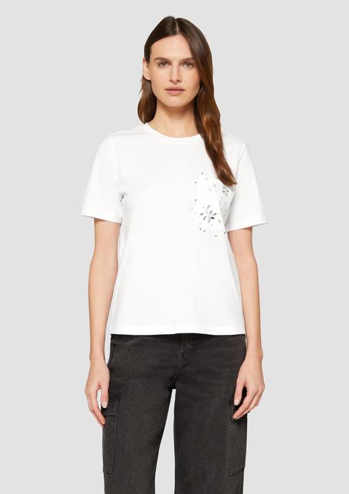 Produktbild S.Oliver T-Shirt T-Shirt aus Baumwolle mit Schmucksteinen (48)