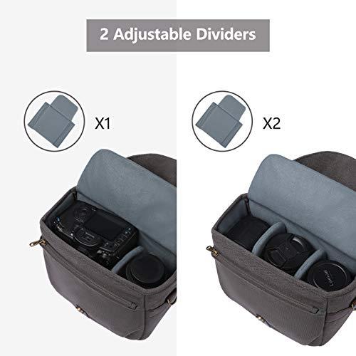 Produktbild Only-Bags.Store Kameratasche SLR, Fototasche Umhängetasche für Spiegelreflexkamera und Zubehör (grau) (Kamera Schultertasche)