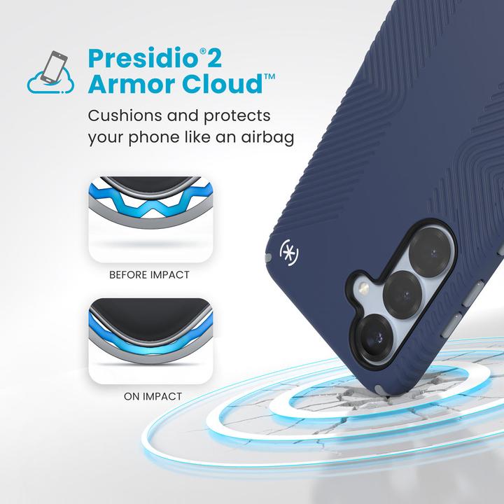 Produktbild speck Presidio2 Grip + Magnet Samsung Galaxy S25 Coastal Blue - with Microban (Samsung Galaxy S25)