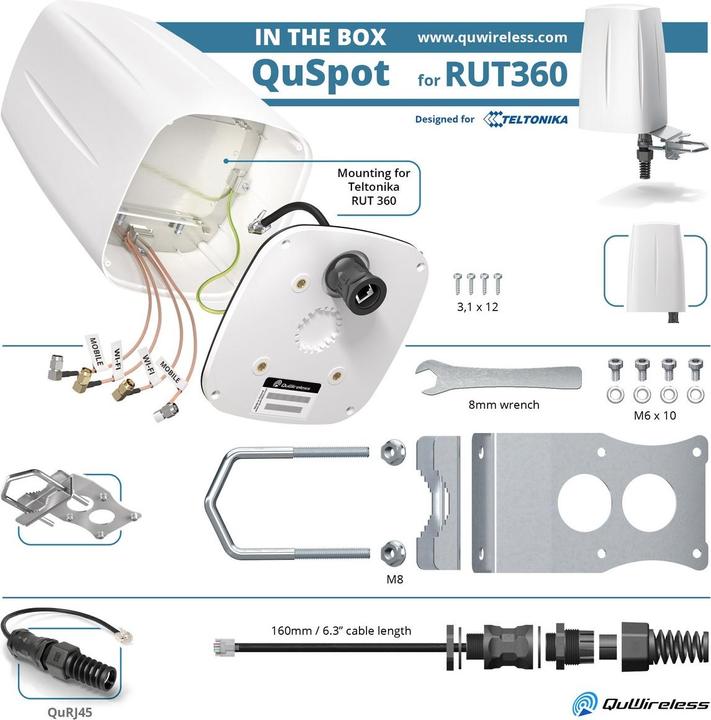 Immagine prodotto Quwireless QuSpot per RUT360 (Adattatore antenna)