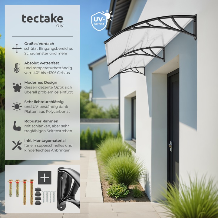 Image du produit tectake Marquise Auvent de porte
