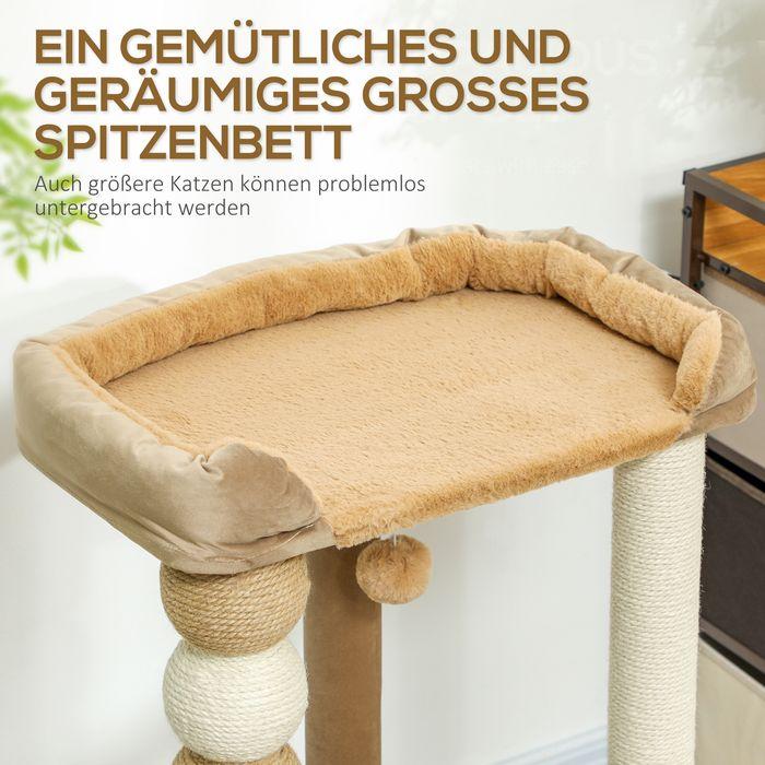 Produktbild Swisshandel24 Kratzbaum 86 cm Katzenbaum mit Spielball, für Katzen bis 7 kg, Kaffee (86 cm, Kaffee)