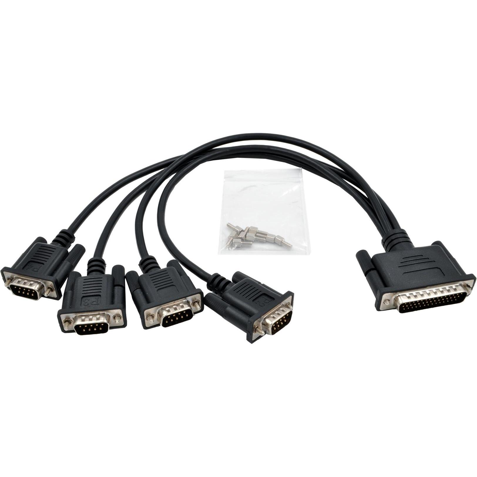 Exsys GmbH Octopus Kabel 4 x 9 Pin Stecker, Rändelschrauben (0.30 m, Industriekabel), Schnittstellenkabel
