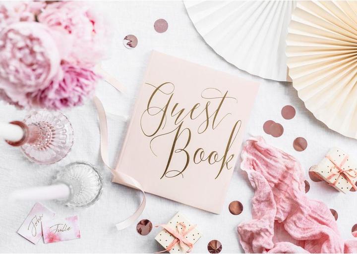 Produktbild Partydeco Gästebuch Guest Book 20 x 24.5 cm, Rosa/Gold (20 x 24.5 cm)