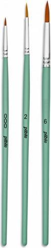 Actual product image Pebeo 3 round MC brushes made of golden poly