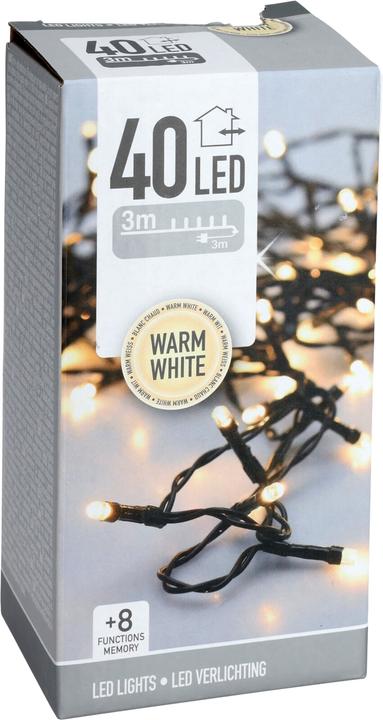 Produktbild Koopman LED-Lichterkette warmweiss, 40 LEDs, Grünes Kabel, Innen/Aussen, 6m (6 m)