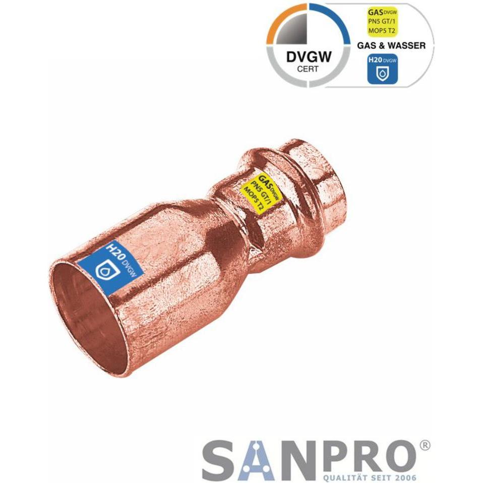 Sanpro, Rohrverbindungstechnik, CUPRESSK Pressfitting Kupfer Reduzierstück - innen V 12 - aussen 18 mm (Pressverbindung)