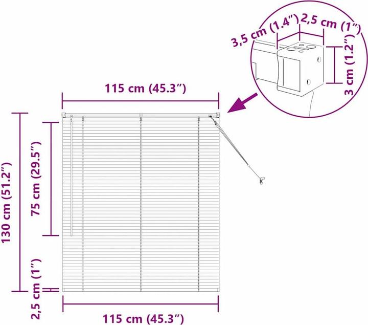 Produktbild vidaXL Balkenjalousien (130 x 115 cm)