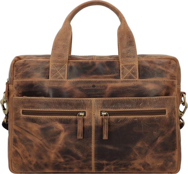 Greenburry Vintage Aktentasche Leder 38 cm Laptopfach (15")