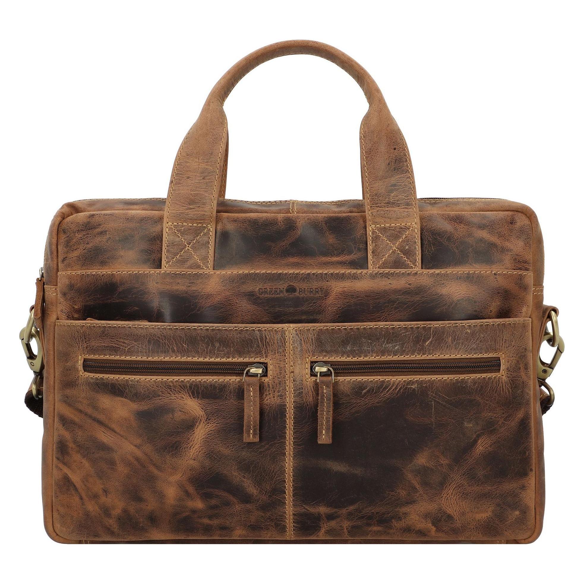 Greenburry Vintage Aktentasche Leder 38 Cm Laptopfach (15"), Notebooktasche, Braun