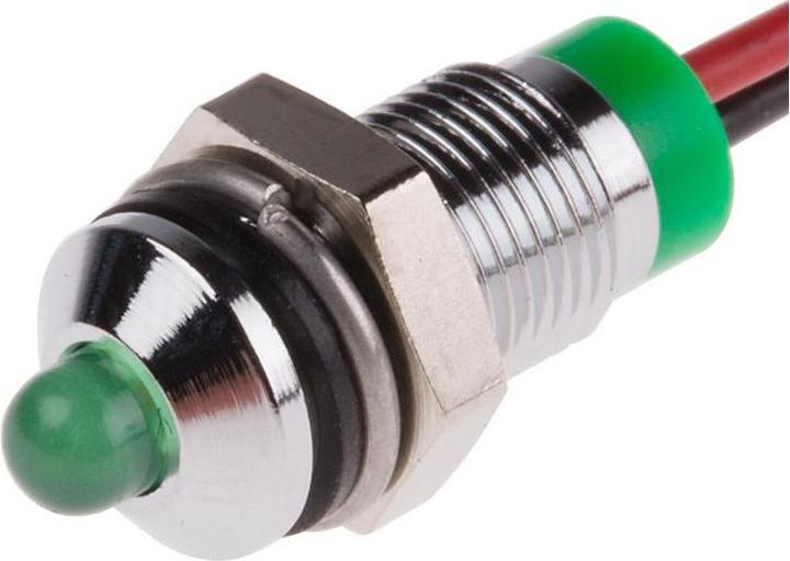 Produktbild RS PRO 6mm vorsteh verchrom LED Drähte grü 2VDC