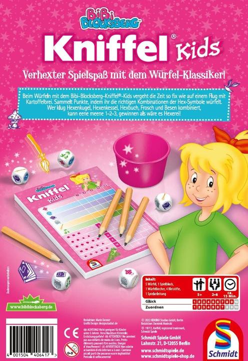 Produktbild Schmidt Spiele Bibi Blocksberg Kniffel Kids (Deutsch, 2 - 6 Spieler)
