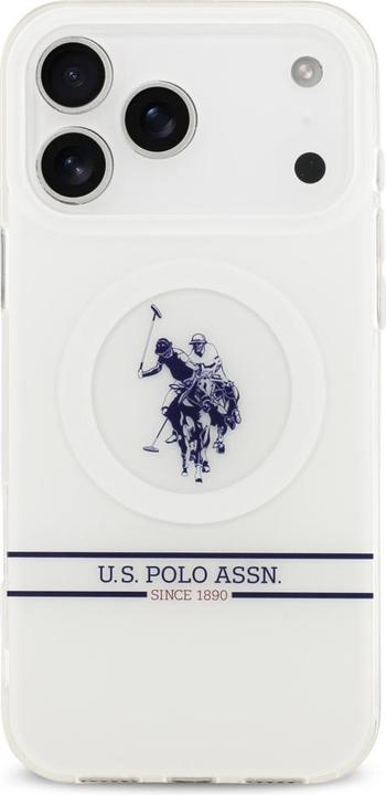 Actual product image U.S. Polo US Polo DH and Bottom Stripe Logo MagSafe Case for iPhone 17 Pro Max White (Apple iPhone 17 Pro Max)