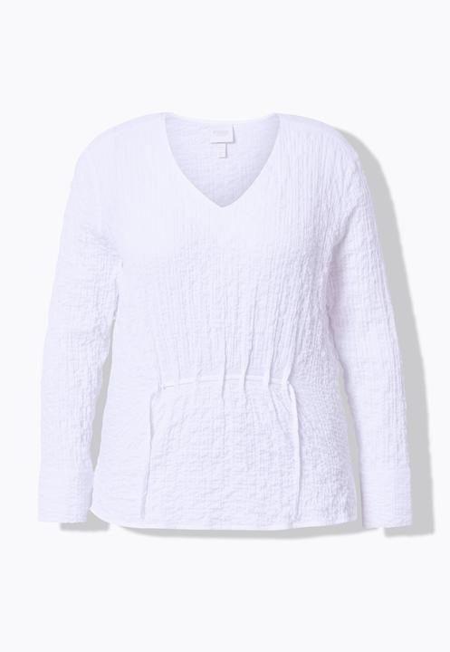 Produktbild Ulla Popken Tunika-Bluse, Raffung, V-Ausschnitt, Langarm (58)