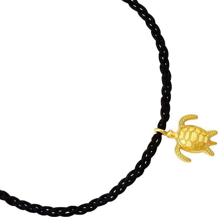 Produktbild Glanzstücke München Armband Sterling Silber gelbgold Textil (schwarz) - 38082 (22 cm, Sterling Silber 925)