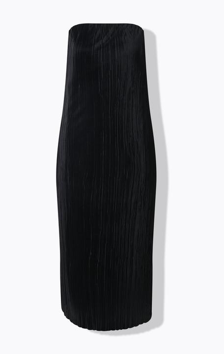 Produktbild Ulla Popken Plissee-Maxikleid, elastischer Ausschnitt, schulterfrei (54)