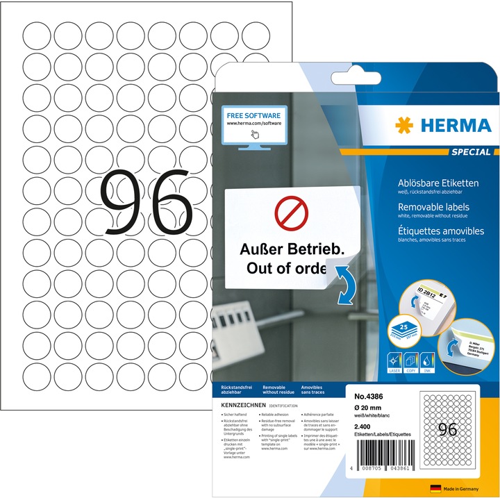Herma Ablösbare Etiketten A4