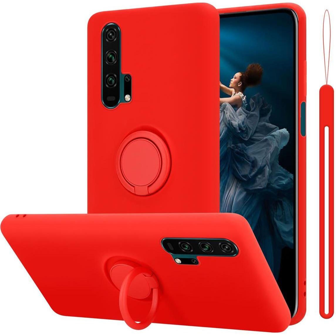 Cadorabo TPU Liquid Ring Silicone Case Hülle (Honor 20 Pro), Smartphone Hülle, Rot