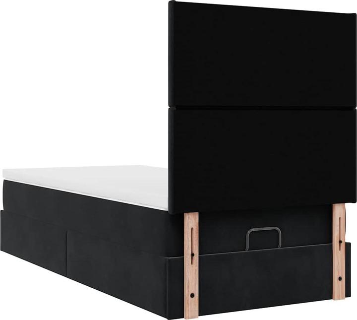 Produktbild VidaXL Ottoman-Bett mit Matratzen Schwarz 120x200 cm Samt Bettrahmen (120 x 200 cm)