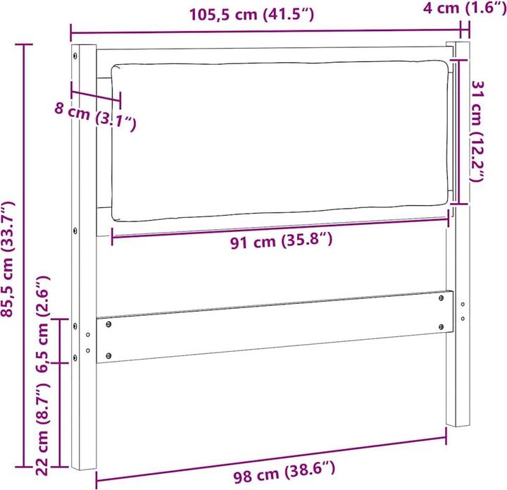 Produktbild vidaXL Kopfteil (8 x 105.50 x 85.50 cm)