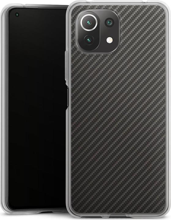 Actual product image DeinDesign Silikon Hülle für Xiaomi Mi 11 Lite 5G Handyhülle Case Smartphone Schutzhülle Carbon Metallic Look (Xiaomi Mi 11 Lite 5G)