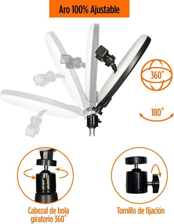 Produktbild KSIX Kit Studio Live Max LED Ring With Floor Tripod 1.60 M For Smartphone (Ringlicht)