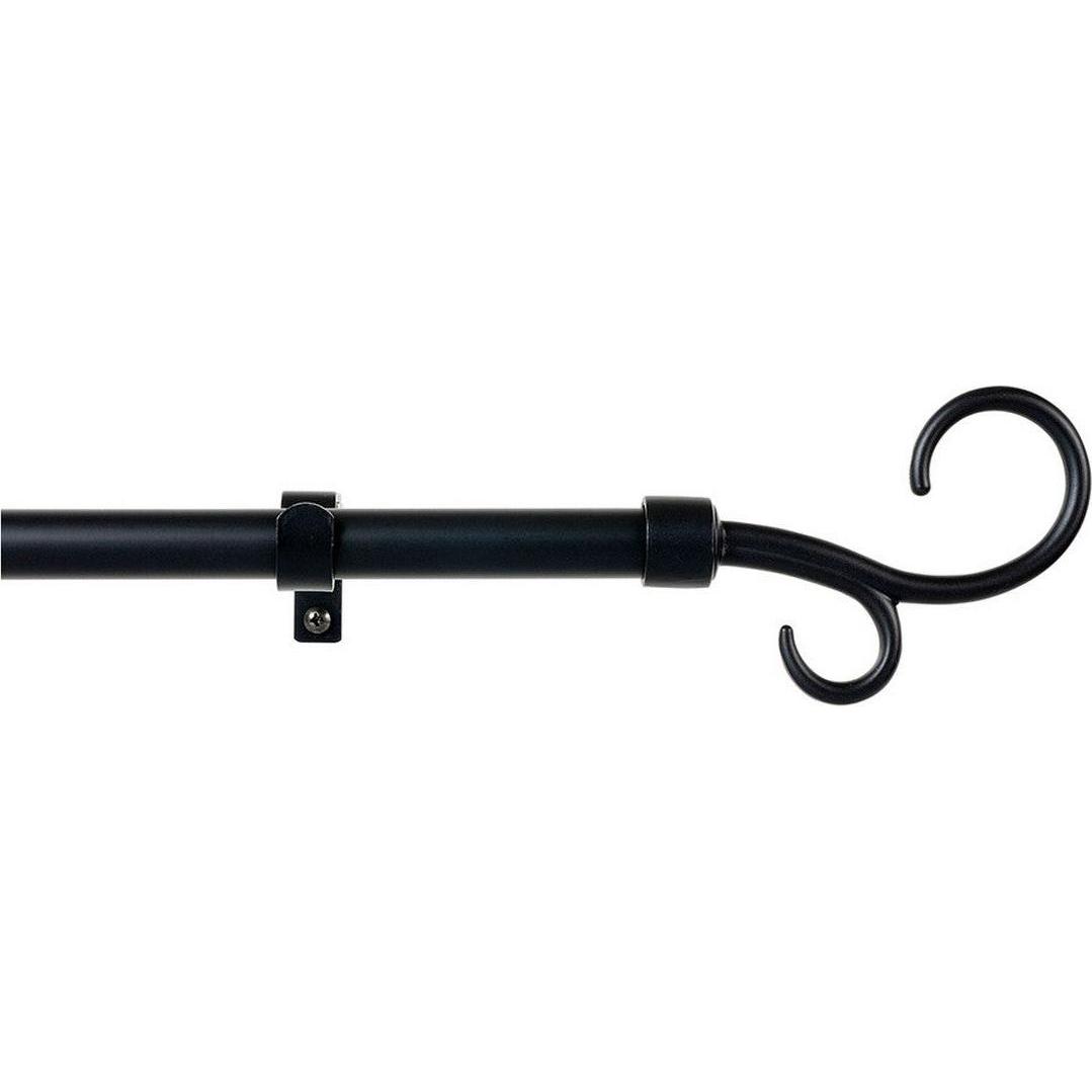 Stor Planet, Accessori per tende, Black extendable curtain rod kit 110-200 cm