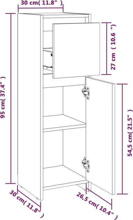 Image du produit vidaXL Badezimmerschrank (30 x 30 x 95 cm)
