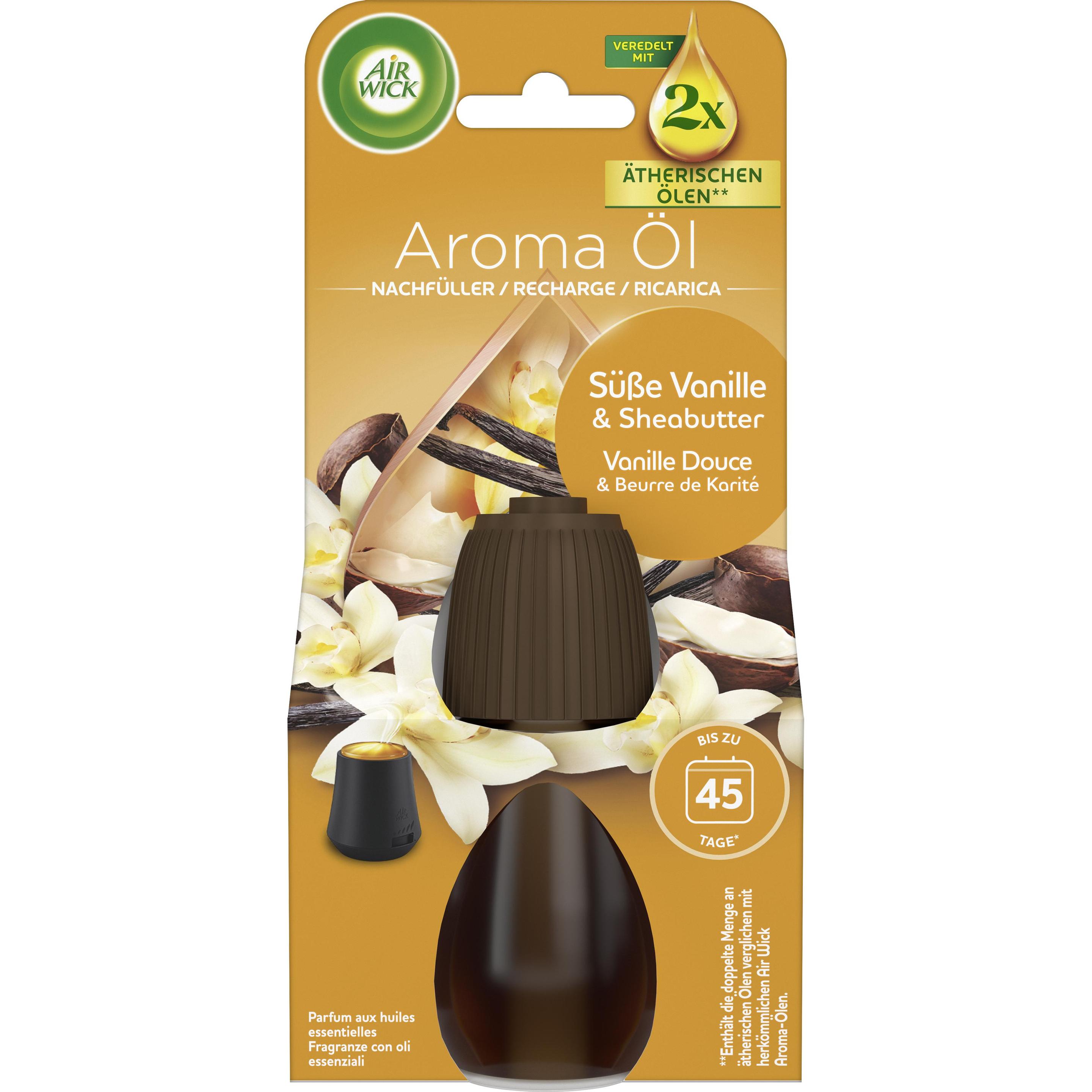 Air Wick, Lufterfrischer, Aroma-Öl Flakon Süsse Vanille & Sheabutter 20ml