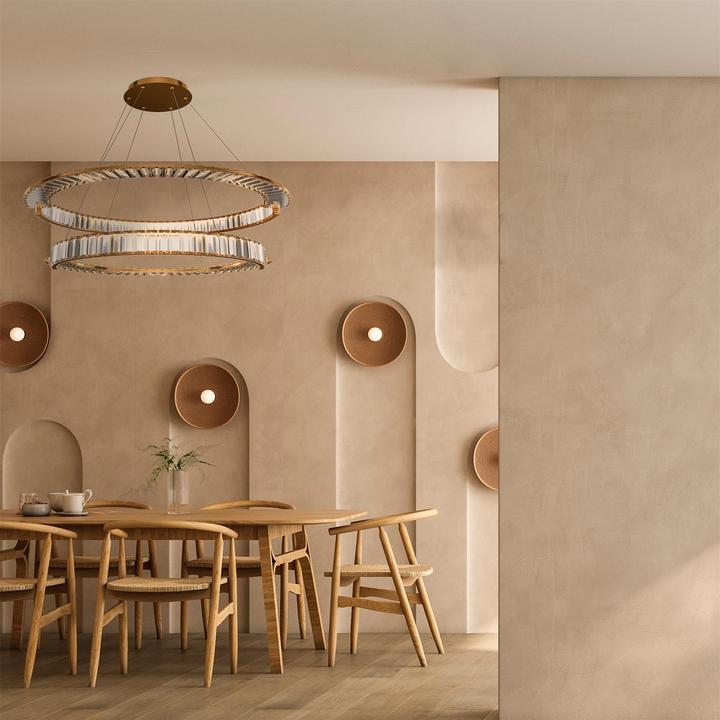 Produktbild Maytoni Krone LED Pendelleuchte, Hängeleuchte 2x 90W Gold-Farbe 90Ra Neutralweiss