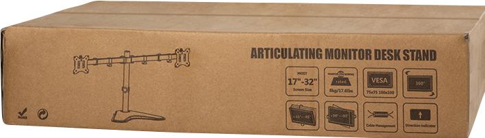 Immagine prodotto LogiLink TIS 17"-32" 2TFT 3joints nero max. 8KG, supporto (Tavolo, 32", 8 kg)