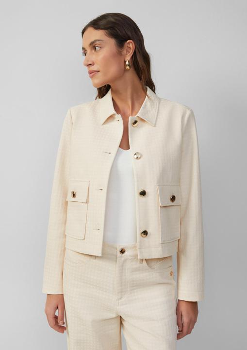 Image du produit S.Oliver Indoor-Jacke Leichte Jacke mit Strukturmuster und goldfarbenen Knöpfen (44)