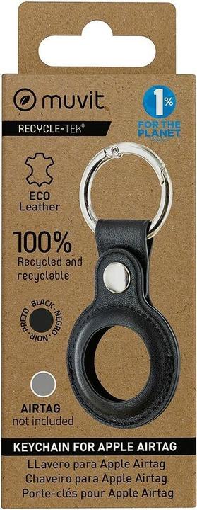 Produktbild Muvit For Change Airtag Black Pu Leather Keychain