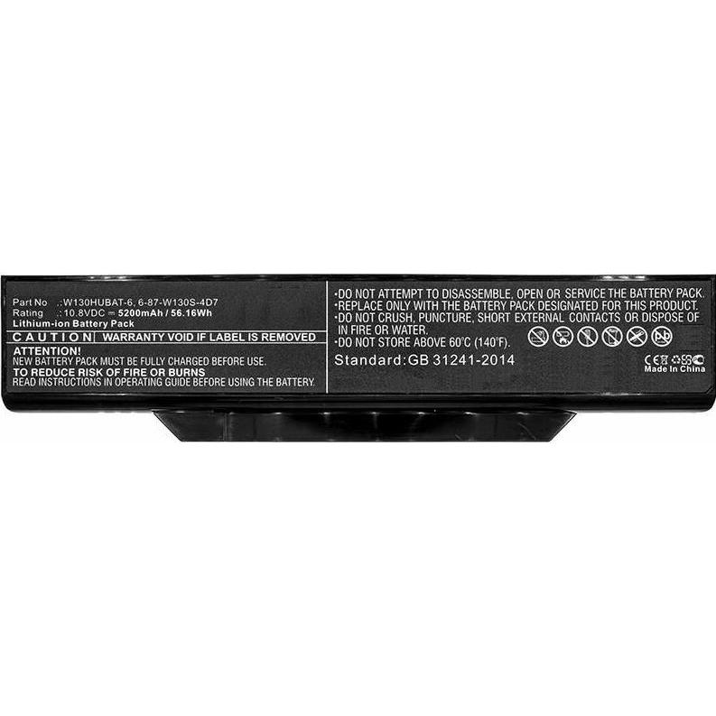 CoreParts Laptop Battery for Clevo (5200 mAh), Notebook Akku, Schwarz