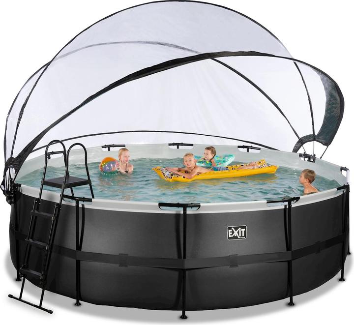 Produktbild Exit Rahmen-Pool rund 450x122 cm mit Sonnendach und Sandfilterpumpe (450 x 122 cm)