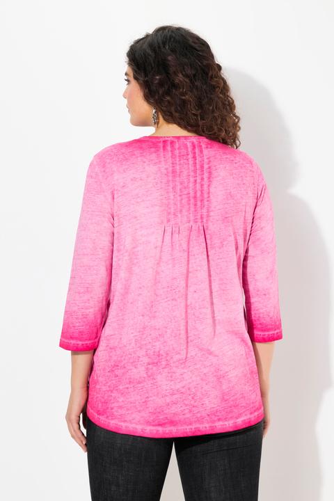 Produktbild Ulla Popken Shirt, Zierfalten, A-Linie, Rundhals, 3/4-Arm (56)