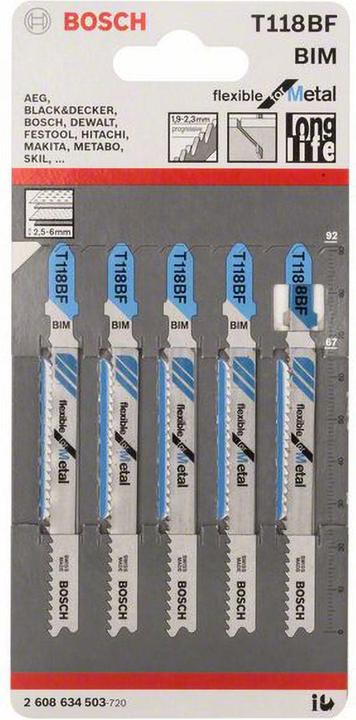 Produktbild Bosch Professional Zubehör Stichsägeblatt T 118 BF Flexible for Metal