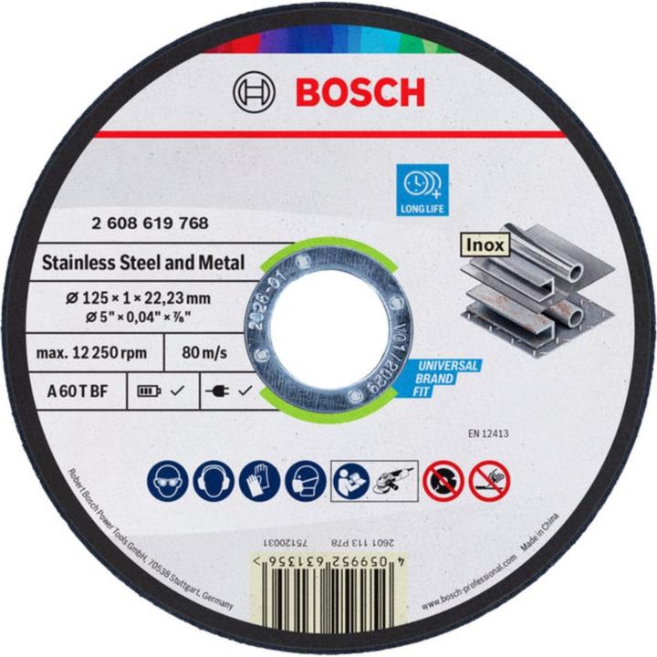 Productafbeelding Bosch Zubehör Toebehoren 2608619768 2608619768 Maaischijf recht 180 mm 1 st. Metaal