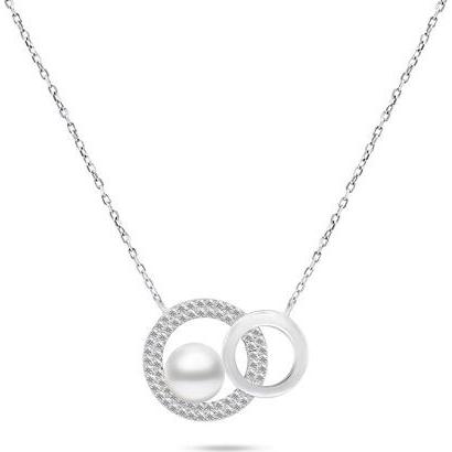 Brilio, Halsschmuck, Silver - Charming silver necklace with genuine pearl NCL65W