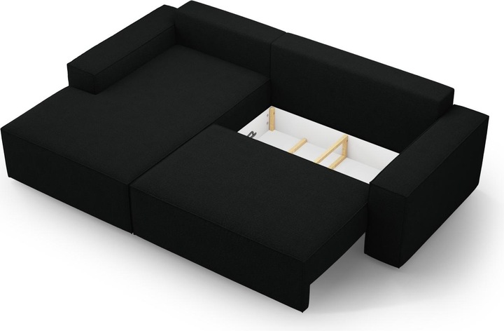 Actual product image Micadoni Bouclé Left Corner Sofa With Bed Function And Box, "Jodie", 3 Seats, 246x151x86 Made in Europe (Corner sofa)