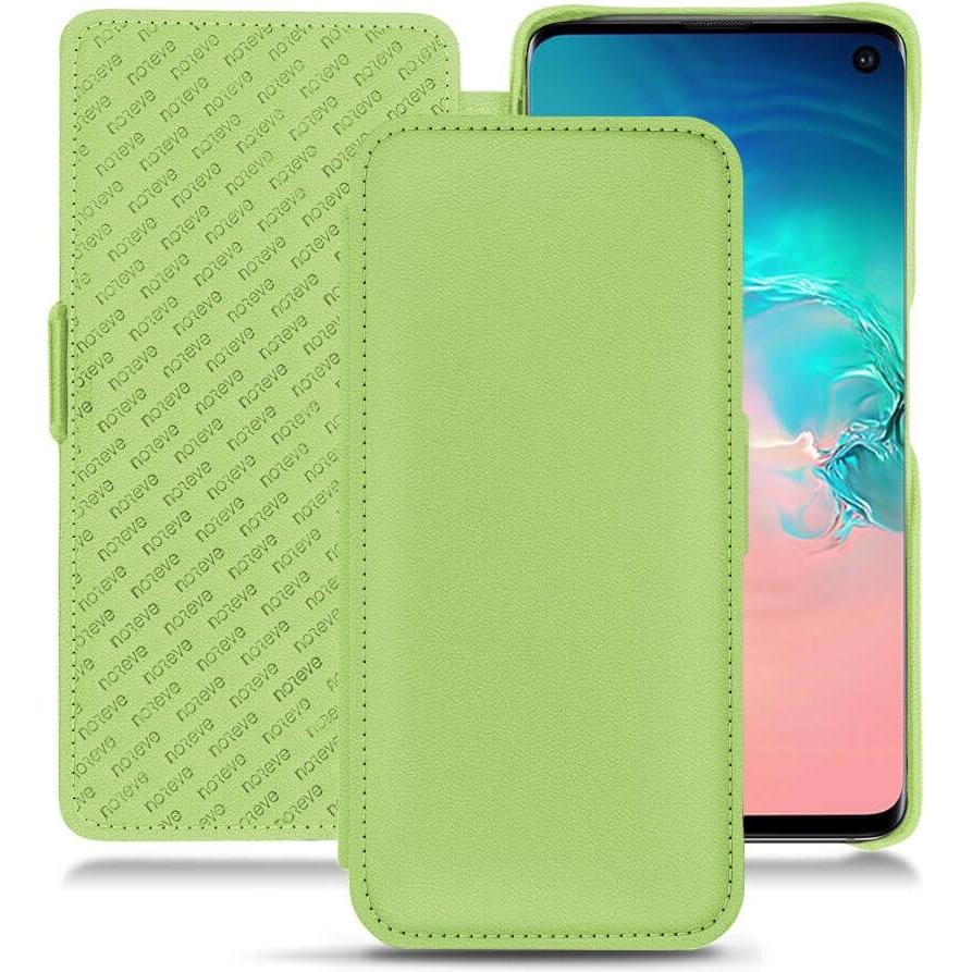 Noreve Lederschutzhülle horizontal (Samsung Galaxy S10e), Smartphone Hülle, Grün