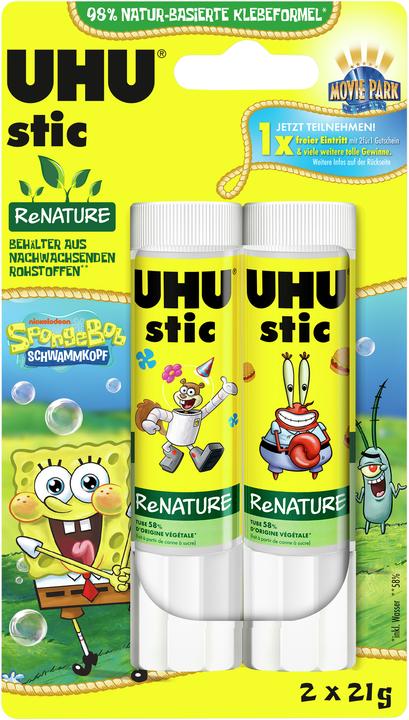 UHU stic ReNATURE SpongeBob Schwammkopf Klebestifte 21,0 g, 2 St.