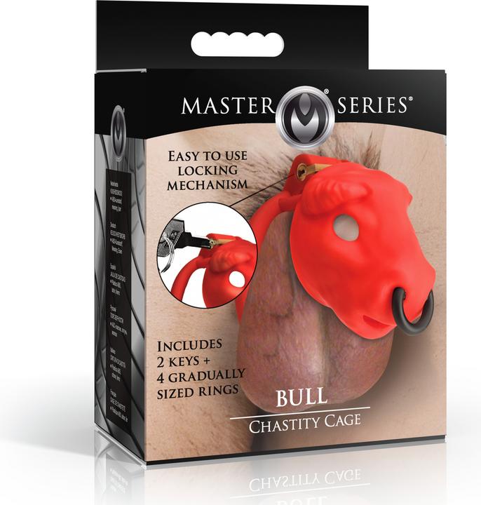 XR Brands Bull - Chastity Cage - Red