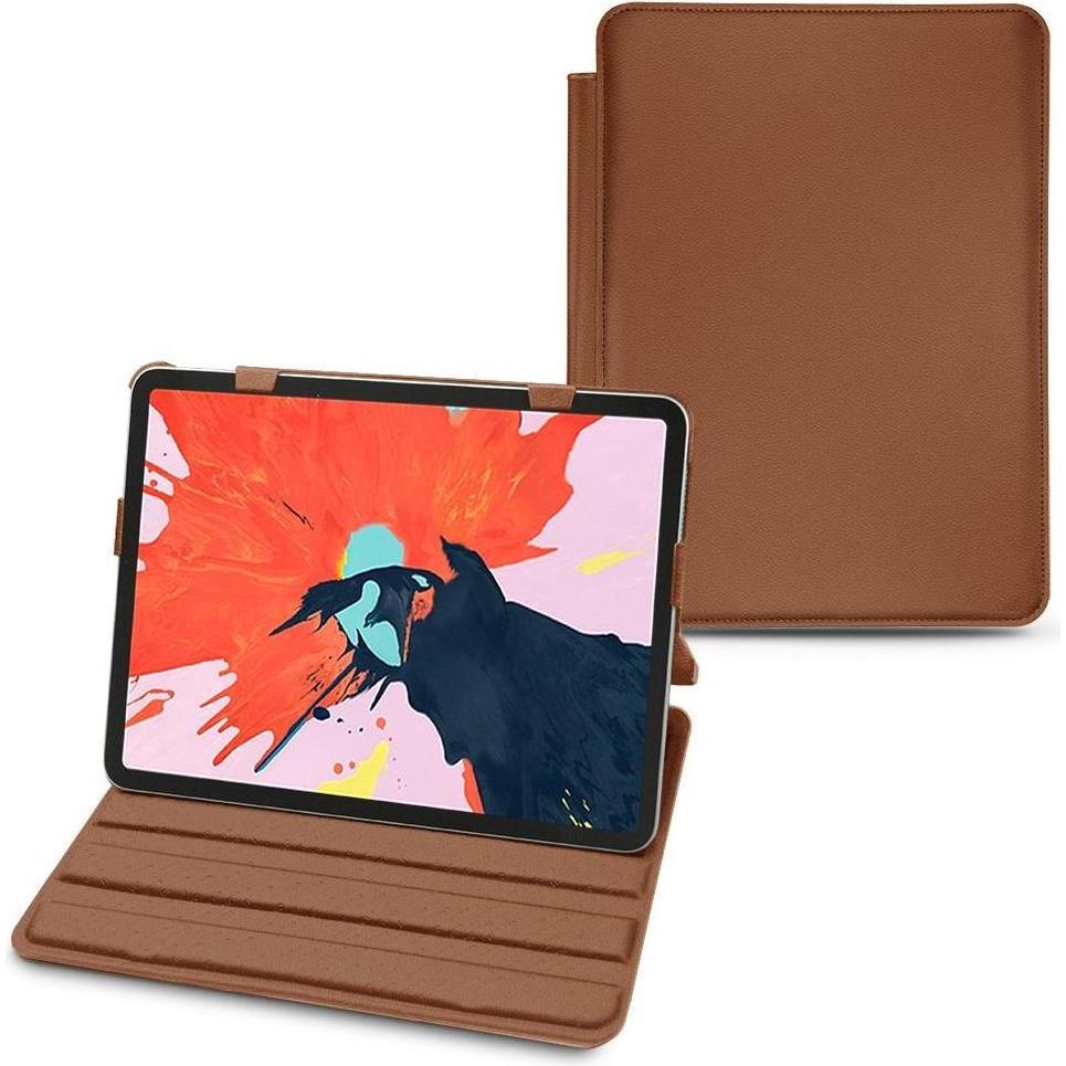 Noreve Lederschutzhülle horizontal (iPad Pro 12.9 2018 (3. Gen)), Tablet Hülle, Braun