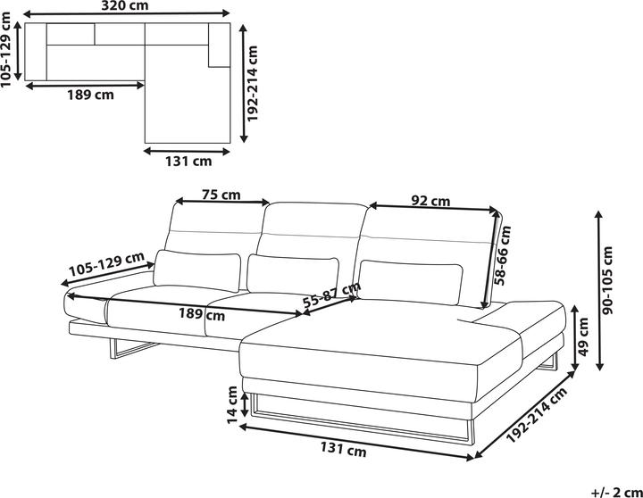 Produktbild Beliani Ikast (Ecksofa)